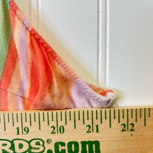 Torrid Rayon Slub Button-Front Tiered Tank Orange green Striped Women's 3xl - Picture 6 of 14